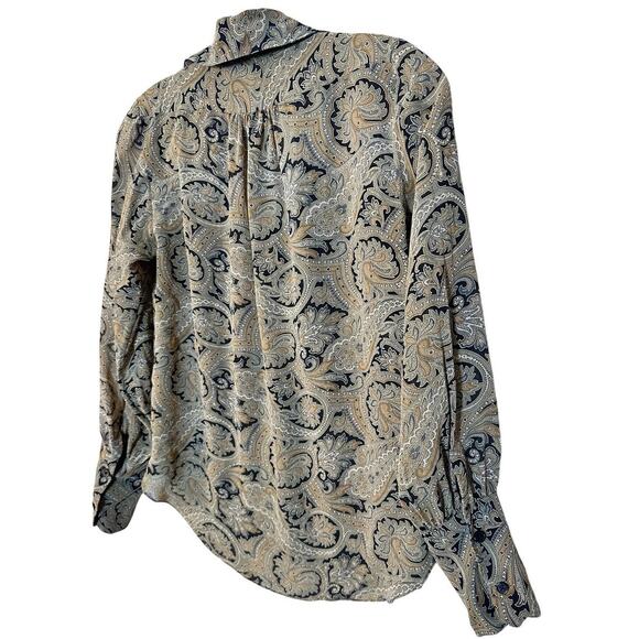 Nili Lotan Colleen Paisley Silk Popover Blouse Top Sz XS Seen On TV Uncoupled - Picture 3 of 16